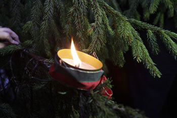 Свеча первого Адвента зажглась на неустойчивой таллинской ели