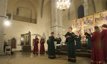  Хоровой коллектив Orthodox Singers записывает в церкви Виймси новый сборник. Иллюстративное фото: www.concert.ee